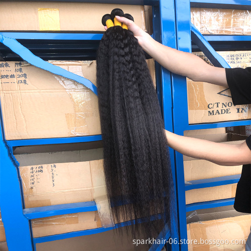 10A Grade Kinky Straight Remy Hair Bundles Yaki Human Hair Weave Cuticle Aligned Raw Virgin Hair Extensions